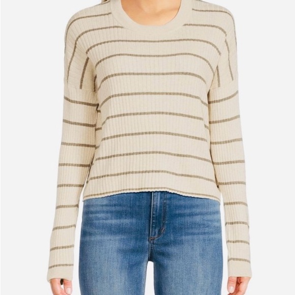 Madewell Lawson Striped Rib Knit Silk Blend  Sweater Sz-XXS - Picture 2 of 5